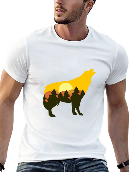 Wolf Silhouette Graphic Tee - Nature Inspired Design
