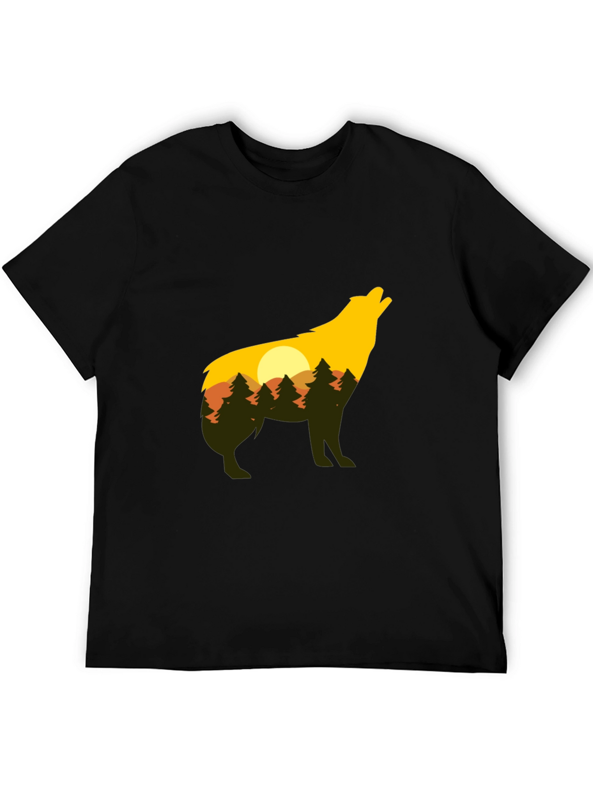 Wolf Silhouette Graphic Tee - Nature Inspired Design
