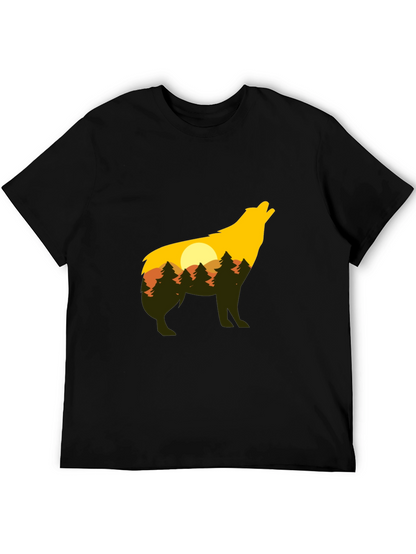 Wolf Silhouette Graphic Tee - Nature Inspired Design