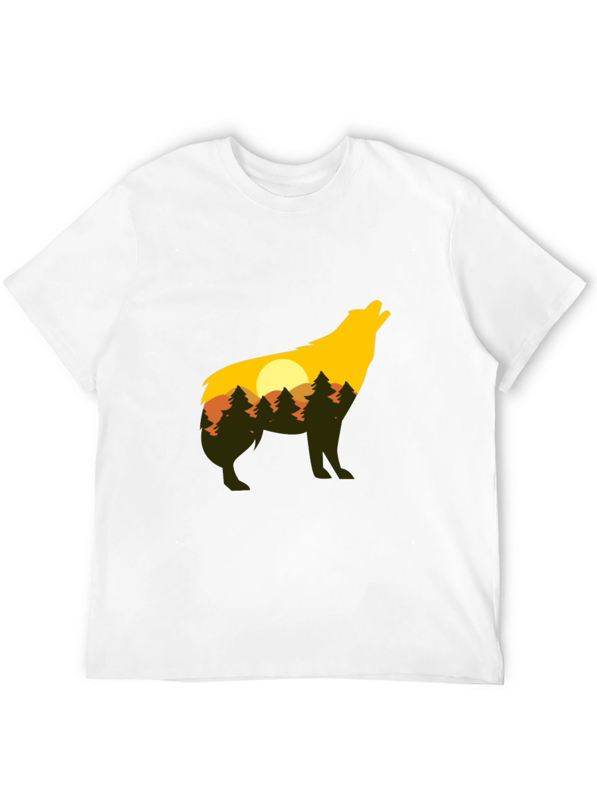 Wolf Silhouette Graphic Tee - Nature Inspired Design