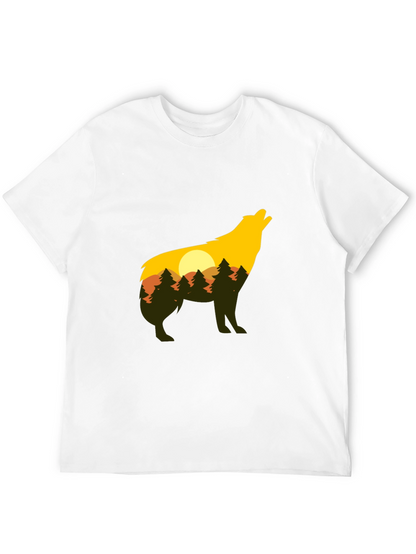 Wolf Silhouette Graphic Tee - Nature Inspired Design