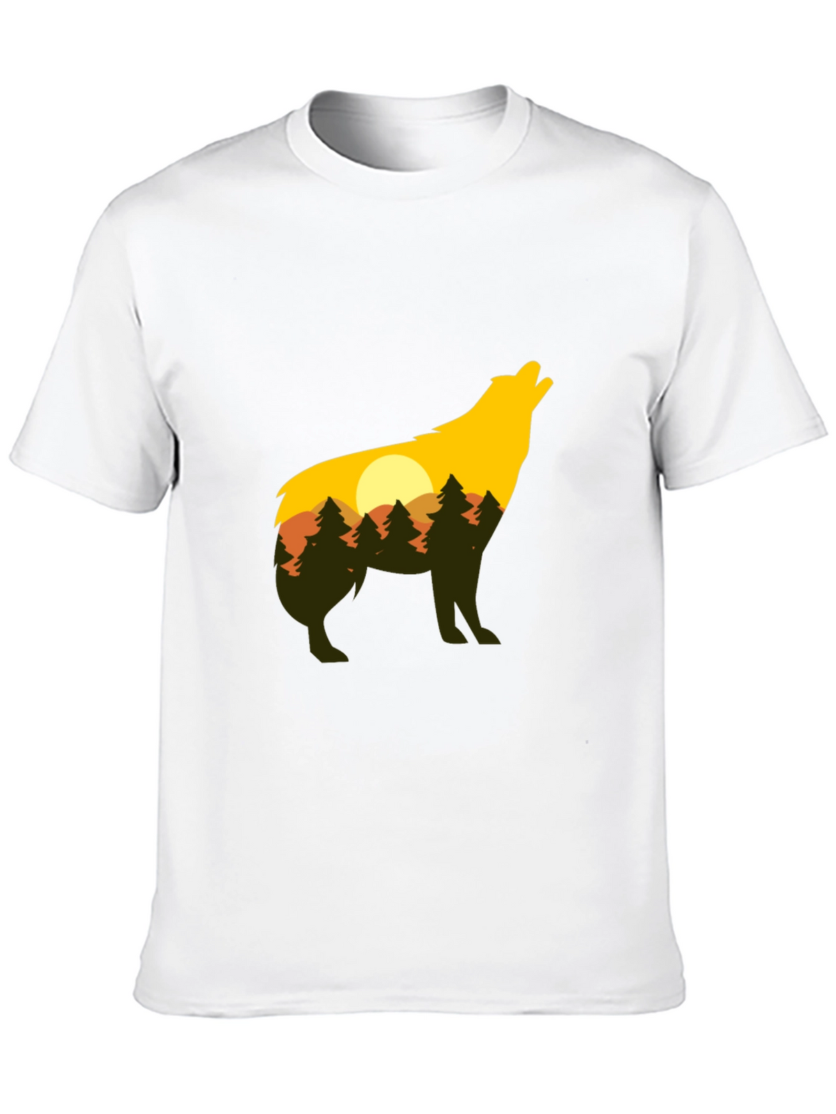 Wolf Silhouette Graphic Tee - Nature Inspired Design