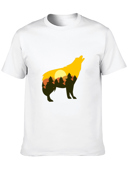 Wolf Silhouette Graphic Tee - Nature Inspired Design
