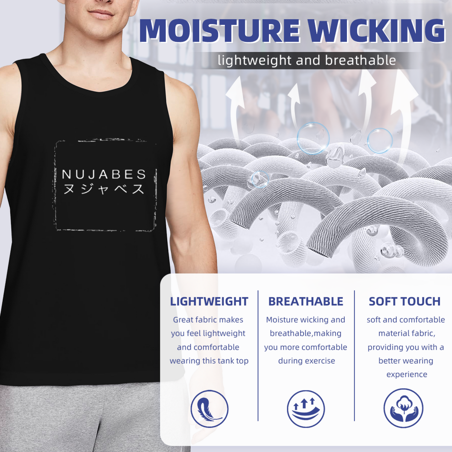 Nujabes Japanese Katakana Minimal Hip Hop Men Tank Top