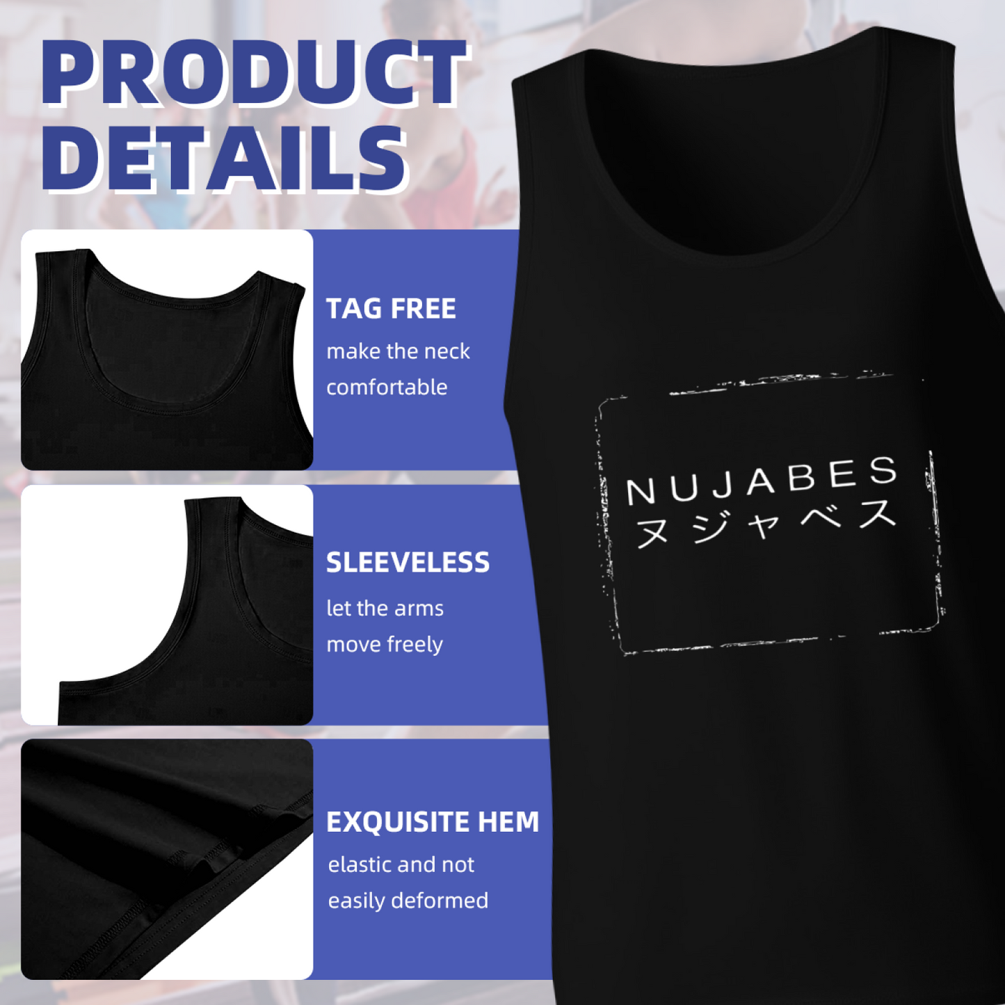 Nujabes Japanese Katakana Minimal Hip Hop Men Tank Top