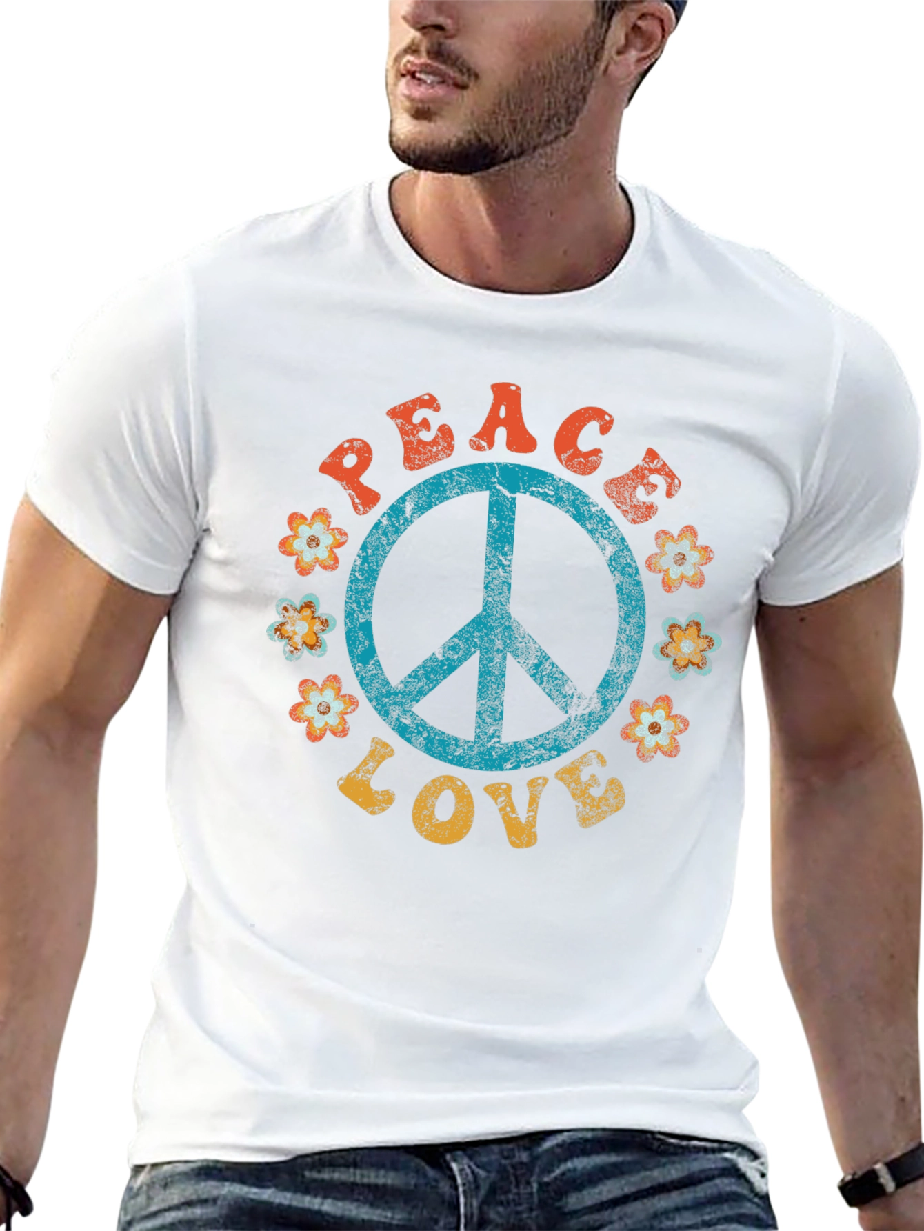 Peace & Love Retro T-Shirt