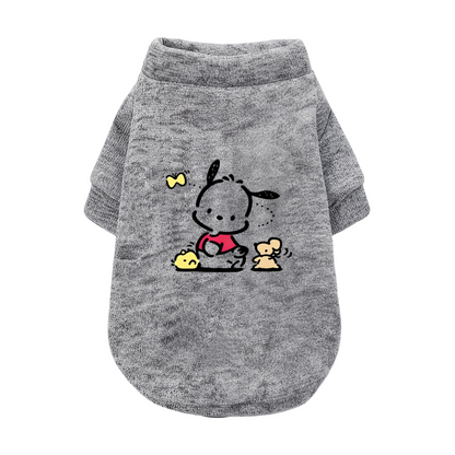 Cute Pochacco & Little Friends Pet Sweater, Kawaii Cartoon Puppy Top