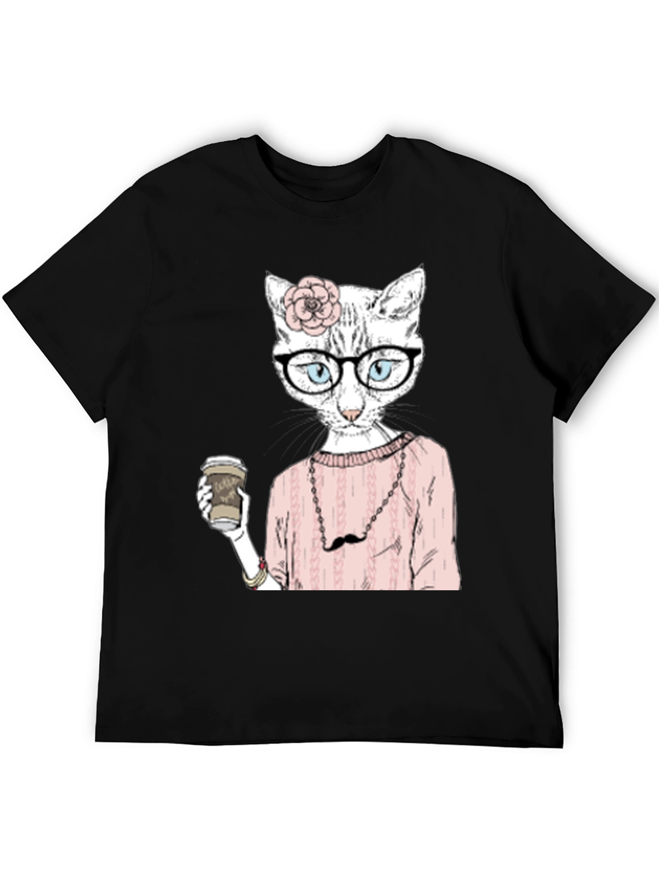 Hipster Cat Coffee Lover T-Shirt