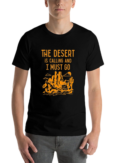 Desert Calling Graphic Tee - Black Cotton T-Shirt