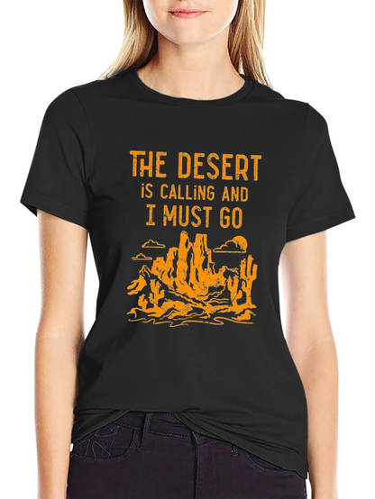 Desert Calling Graphic Tee - Black Cotton T-Shirt