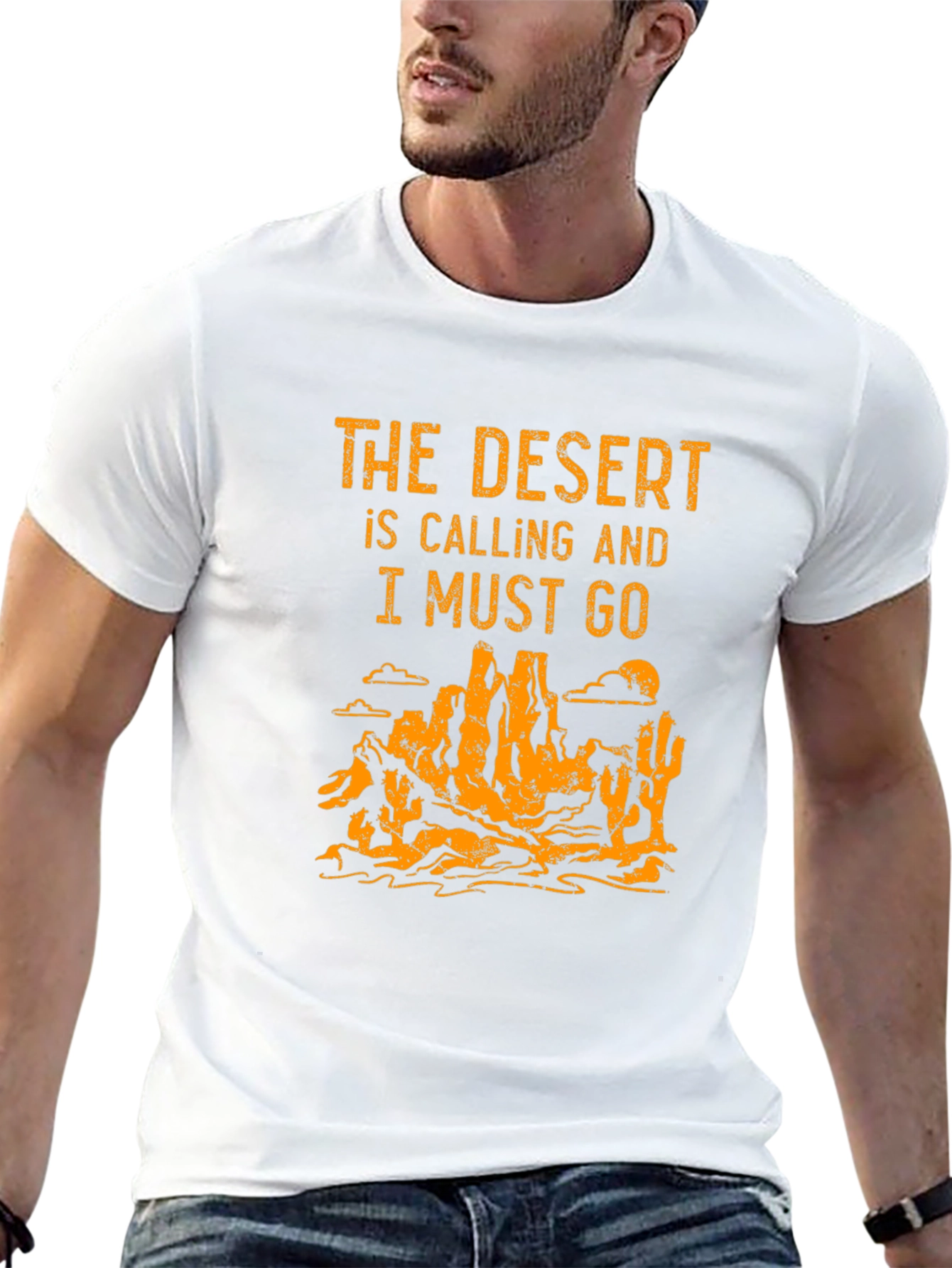Desert Calling Graphic Tee - Black Cotton T-Shirt