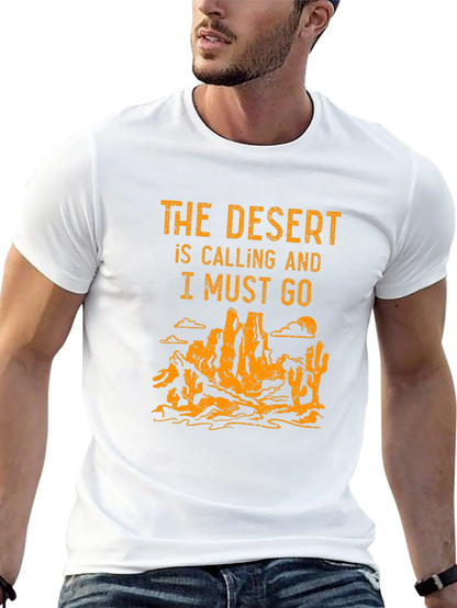 Desert Calling Graphic Tee - Black Cotton T-Shirt