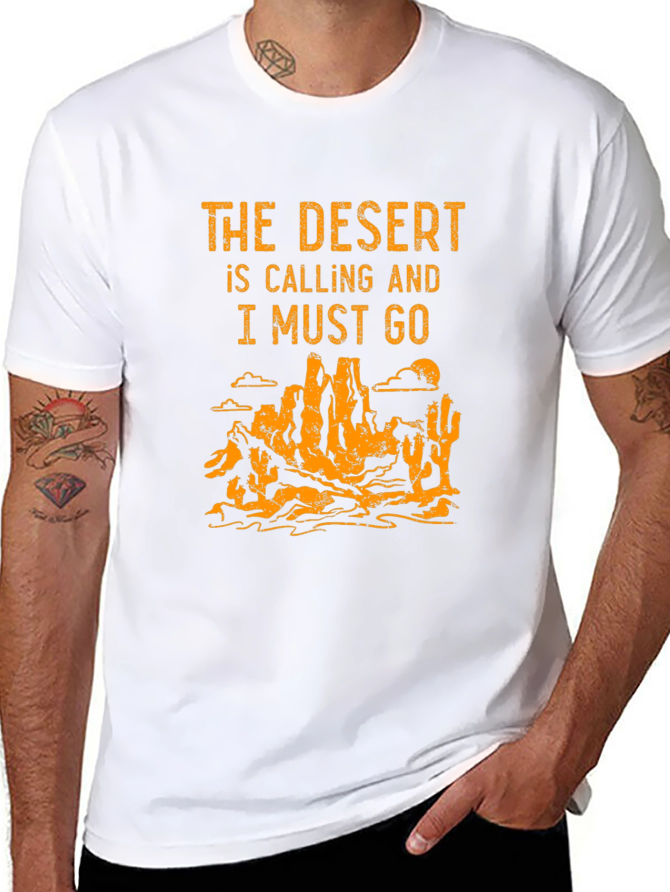 Desert Calling Graphic Tee - Black Cotton T-Shirt
