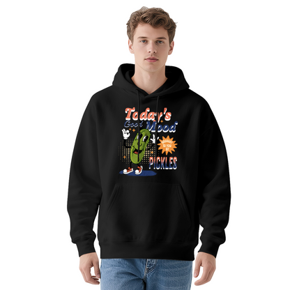 Funny Pickle Quote Today's Good Mood Brought To You By Pickles Graphic Hoodie, Unisex Cozy Daily Pullover