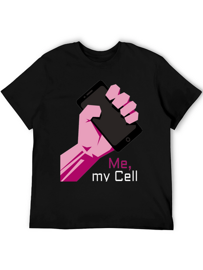 Me My Cell Graphic T-Shirt - Black Tee