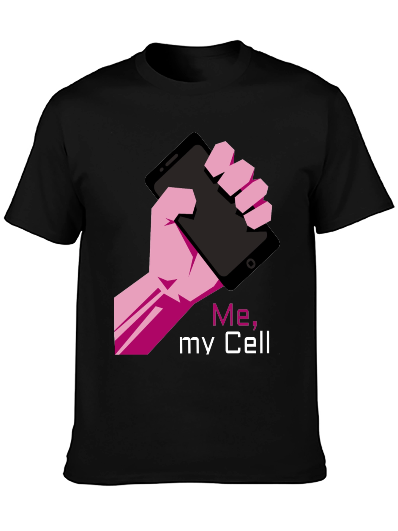 Me My Cell Graphic T-Shirt - Black Tee