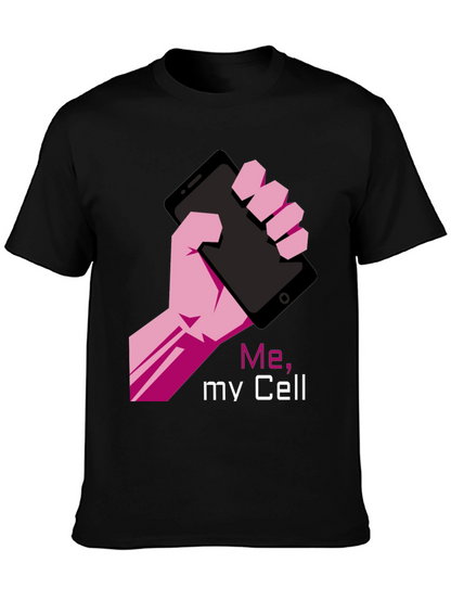 Me My Cell Graphic T-Shirt - Black Tee