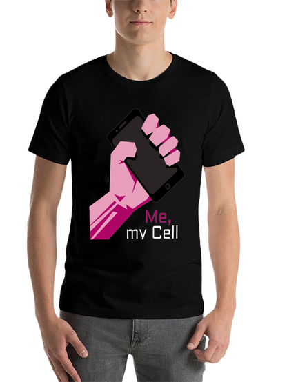Me My Cell Graphic T-Shirt - Black Tee