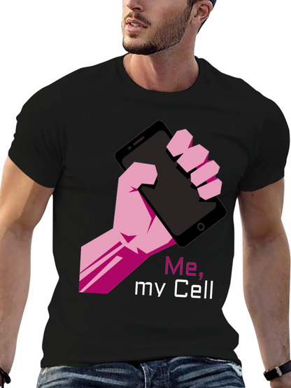 Me My Cell Graphic T-Shirt - Black Tee