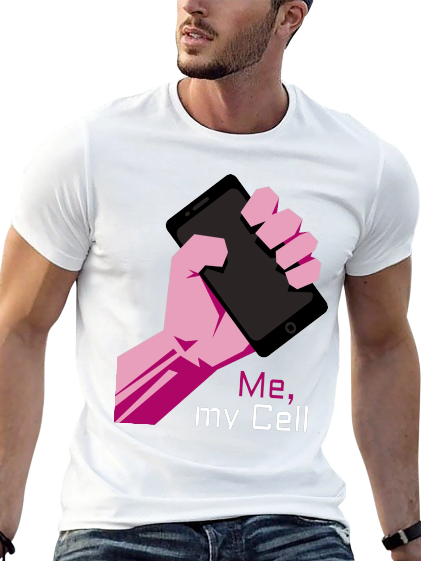 Me My Cell Graphic T-Shirt - Black Tee