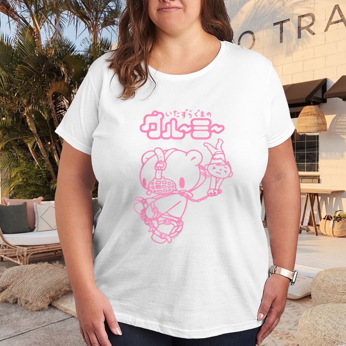 Y2K Pastel Goth Gloomy Bear Plus Size Women Tee