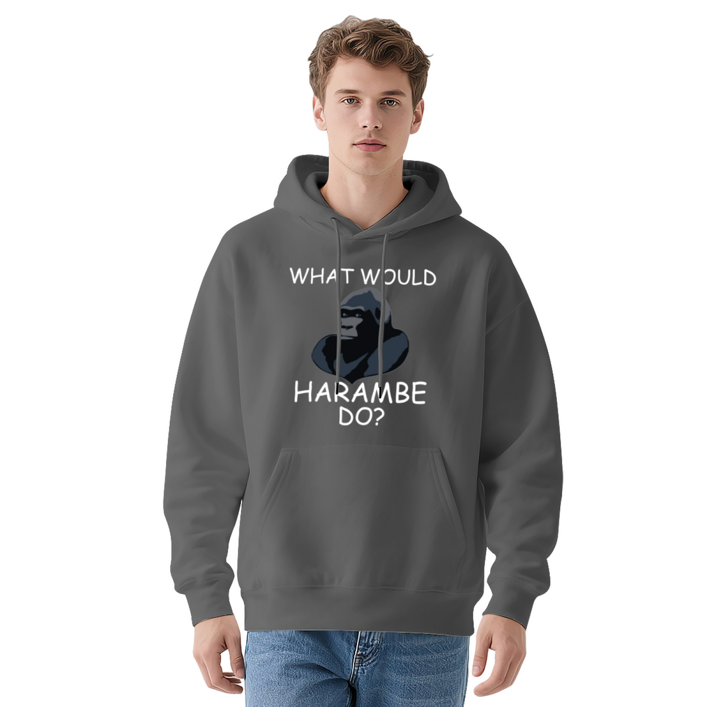 What Would Harambe Do Gorilla Meme Black Hoodie, Cozy Unisex Funny Pullover