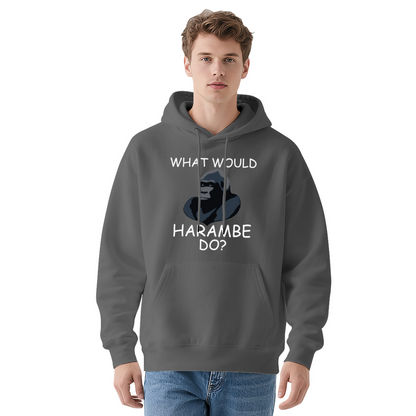 What Would Harambe Do Gorilla Meme Black Hoodie, Cozy Unisex Funny Pullover