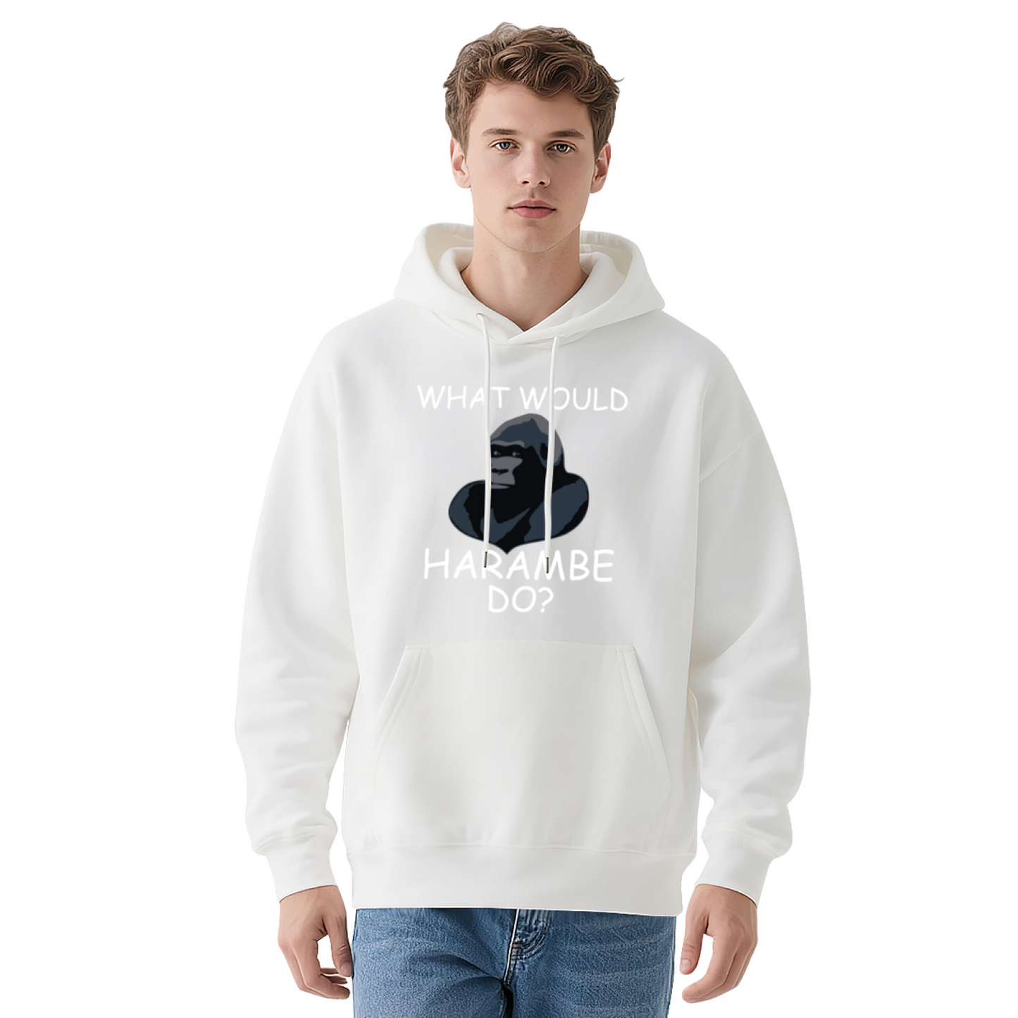 What Would Harambe Do Gorilla Meme Black Hoodie, Cozy Unisex Funny Pullover