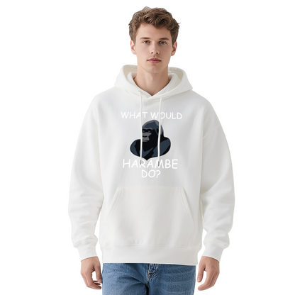 What Would Harambe Do Gorilla Meme Black Hoodie, Cozy Unisex Funny Pullover