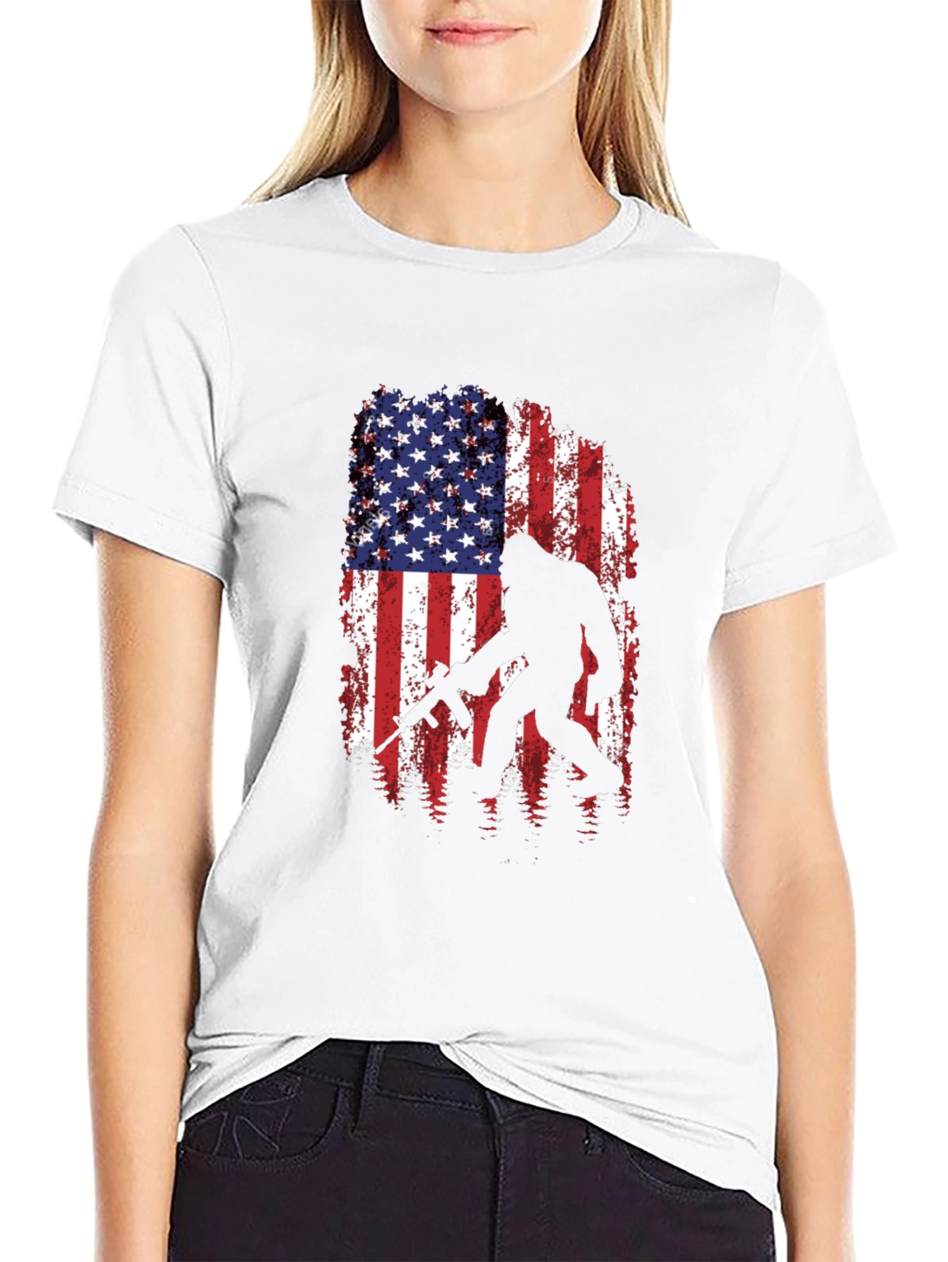 American Flag Bigfoot AR-15 T-Shirt