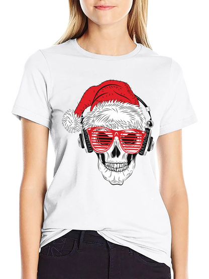 Skull Santa T-Shirt - Holiday Style