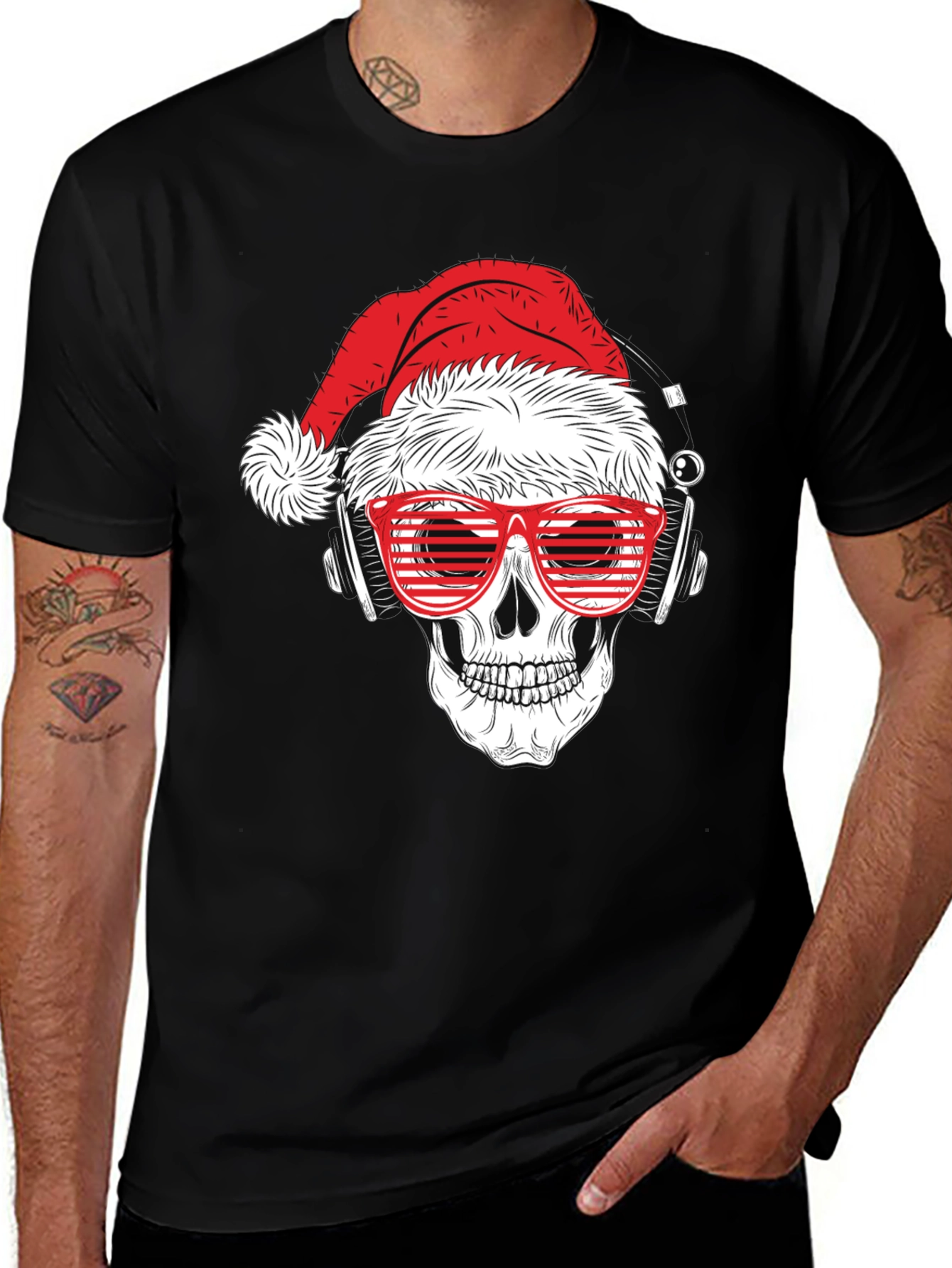 Skull Santa T-Shirt - Holiday Style
