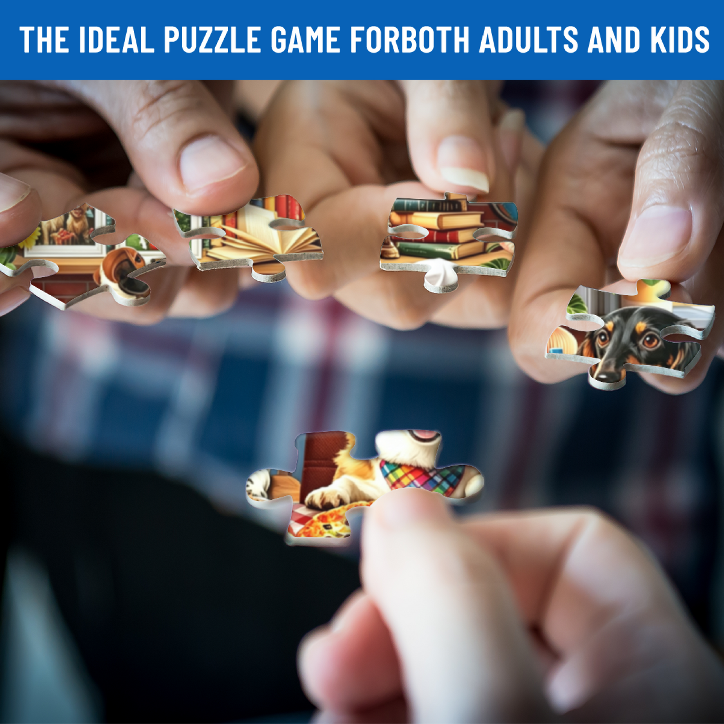 Corgi Chef & All Cute Dogs Kitchen Feast Jigsaw Puzzle | Pet Dog Pizza Food Cartoon Puzzle 300/500/1000pcs