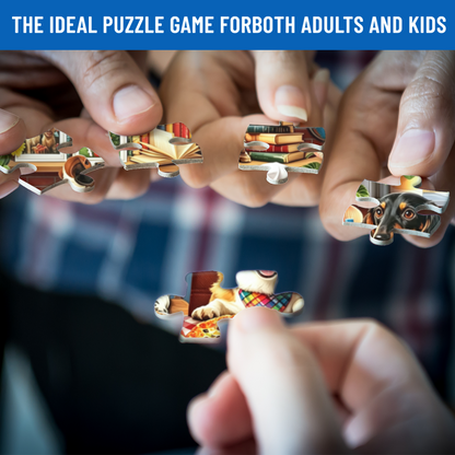 Corgi Chef & All Cute Dogs Kitchen Feast Jigsaw Puzzle | Pet Dog Pizza Food Cartoon Puzzle 300/500/1000pcs