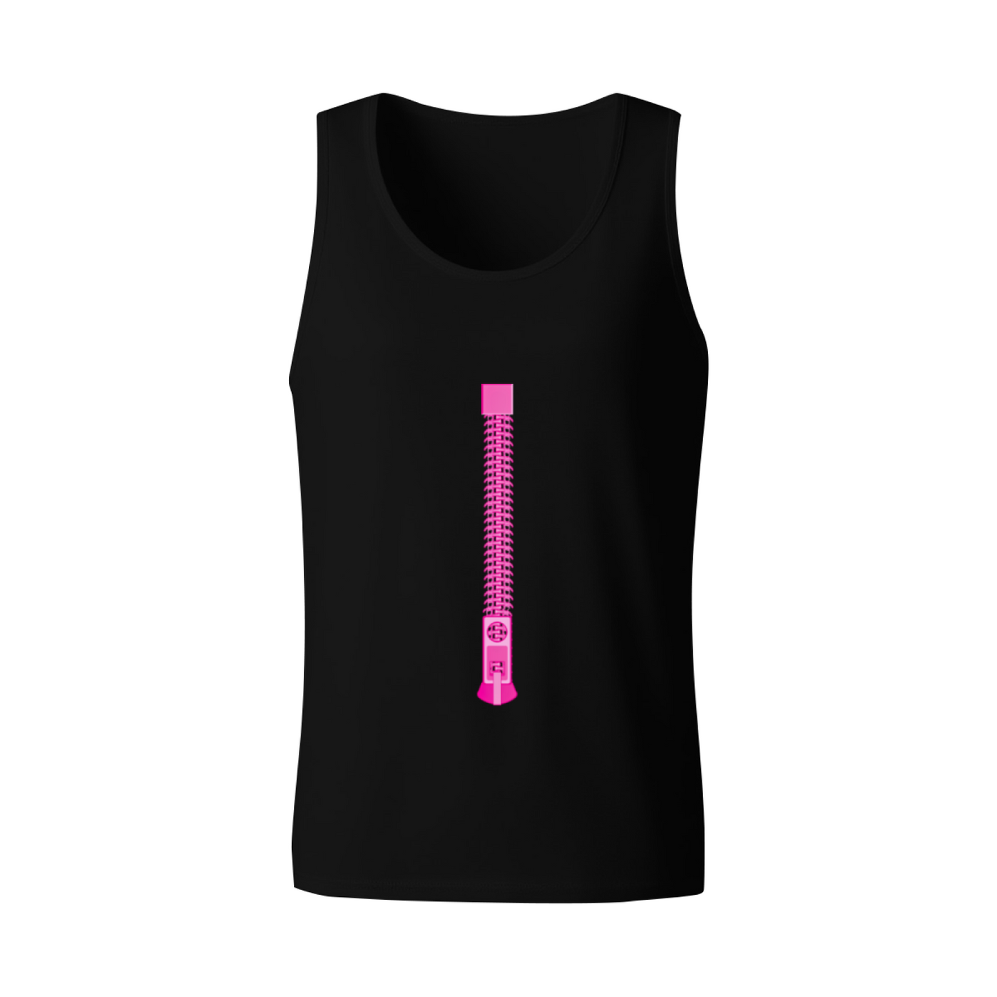 Funny Vertical Pink Zipper Creative Print Casual Men Tank Top