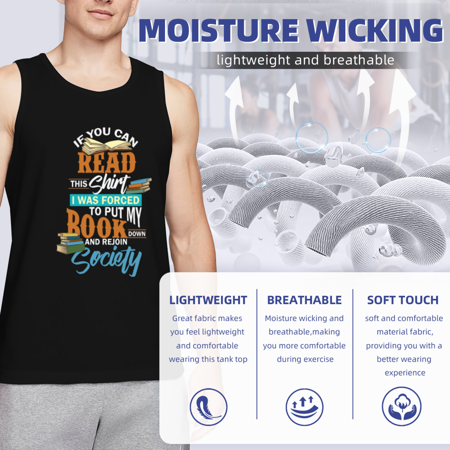 If You Can Read This Book Lover Funny Graphic Tank Top For Bookworms