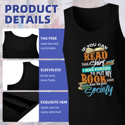 If You Can Read This Book Lover Funny Graphic Tank Top For Bookworms