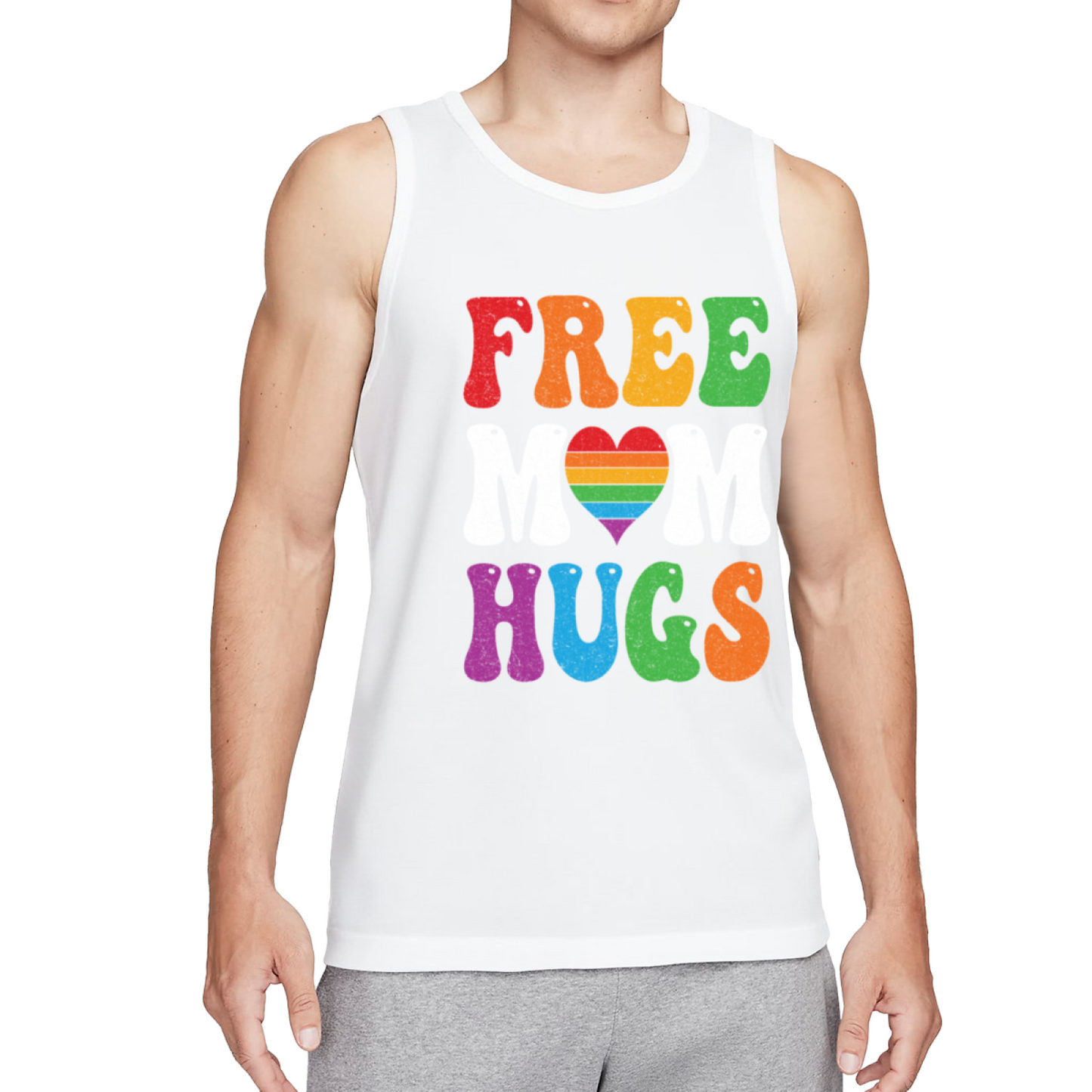 Free Mom Hugs Rainbow Pride LGBTQ Support Tank