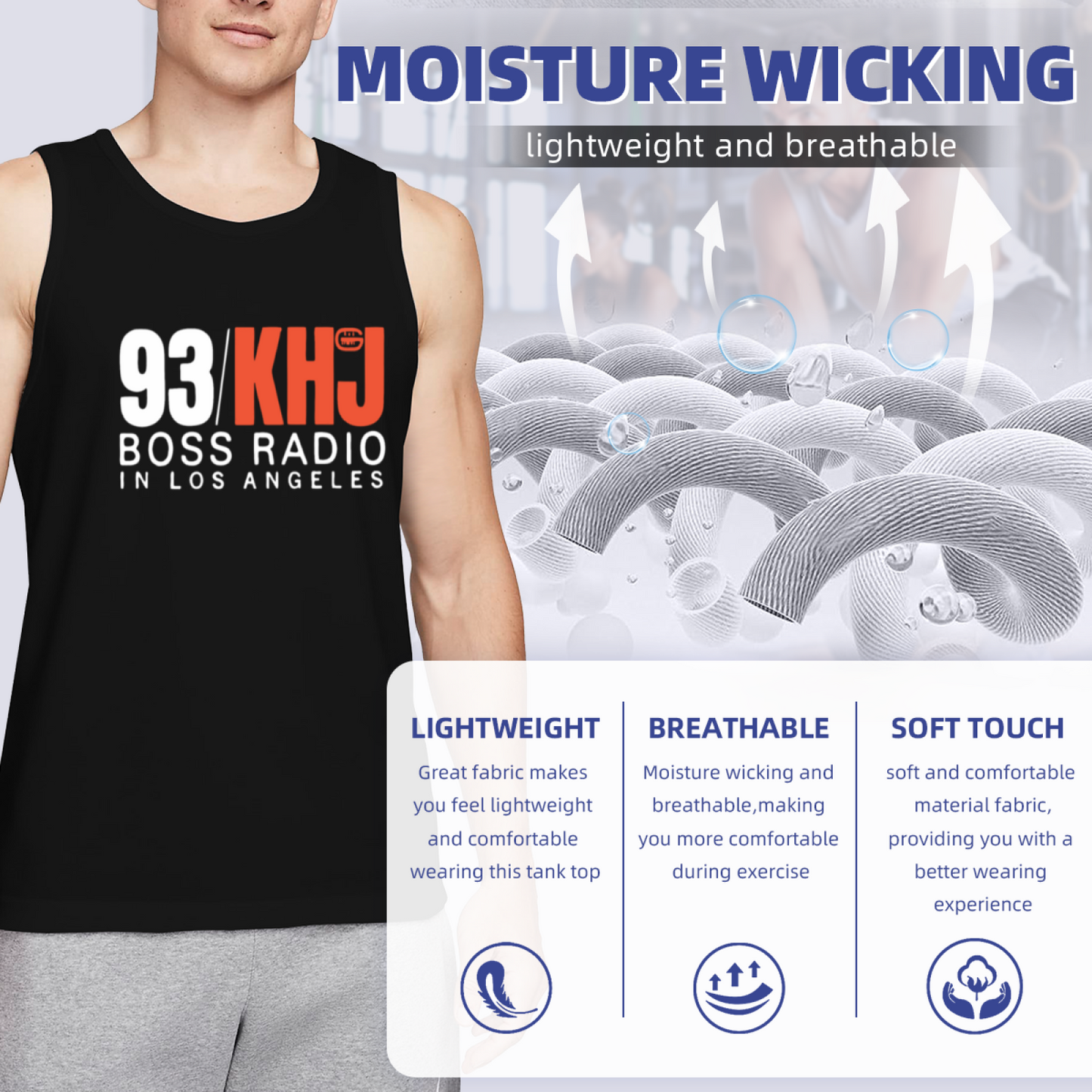 Vintage 93 KHJ Boss Radio Los Angeles Retro Music Tank Top