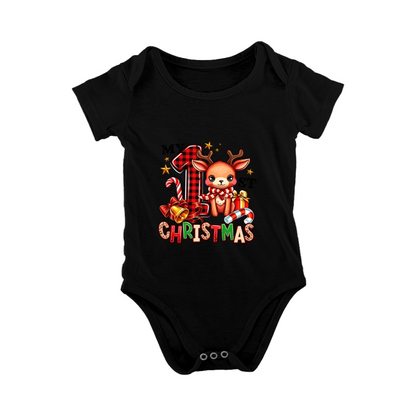 My 1st Christmas Buffalo Plaid Reindeer Cute Xmas Newborn Bodysuit