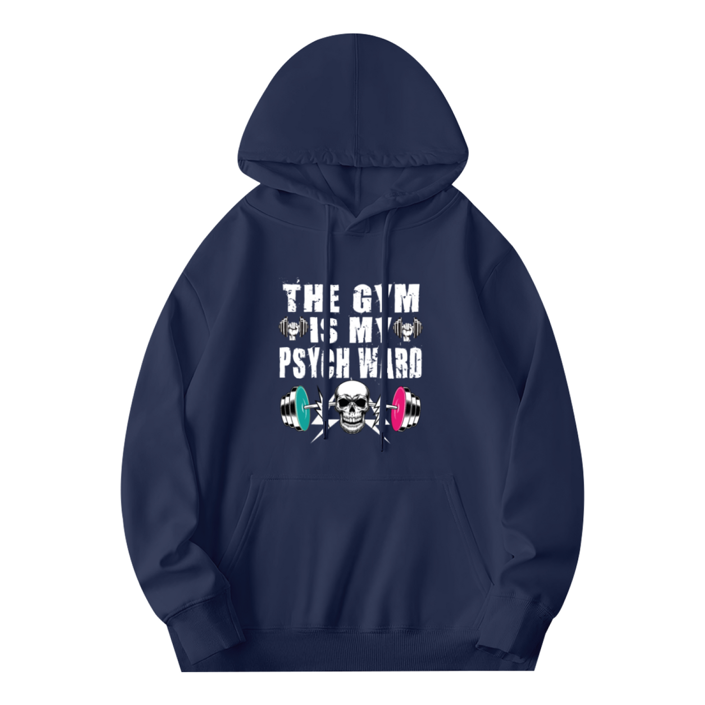 The Gym Is My Psych Ward Workout Cozy Navy Hoodie, Fitness Top