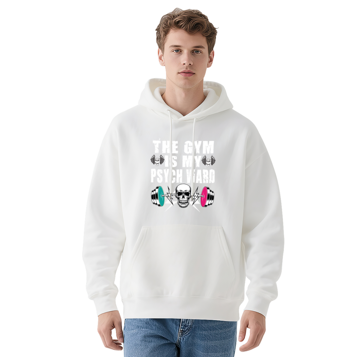 The Gym Is My Psych Ward Workout Cozy Navy Hoodie, Fitness Top