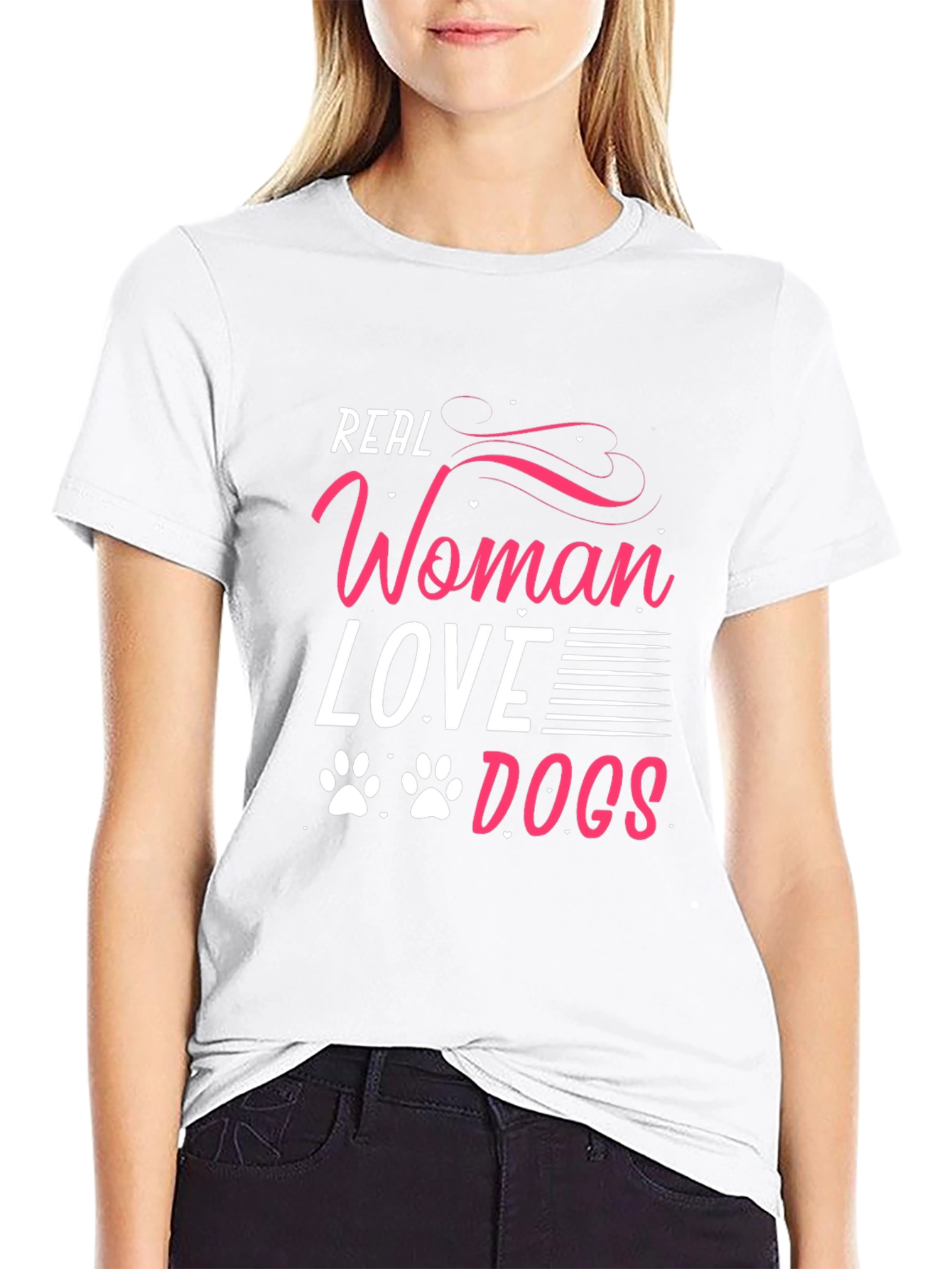 Real Women Love Dogs Graphic Tee - Black