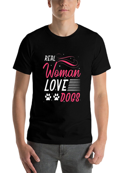Real Women Love Dogs Graphic Tee - Black