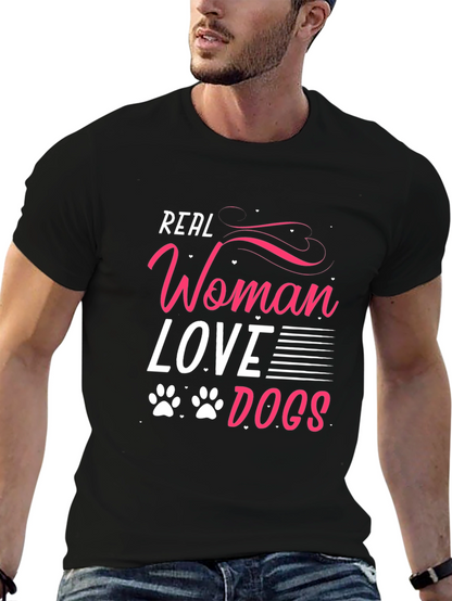 Real Women Love Dogs Graphic Tee - Black