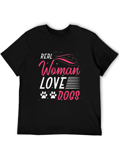 Real Women Love Dogs Graphic Tee - Black