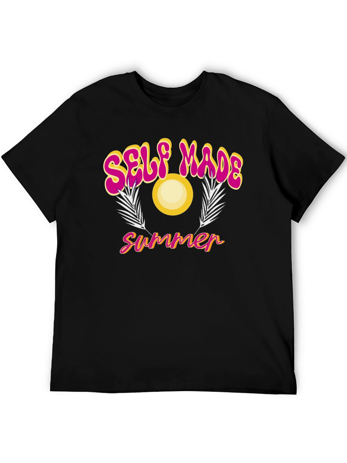 Self Made Summer Black Graphic T-Shirt