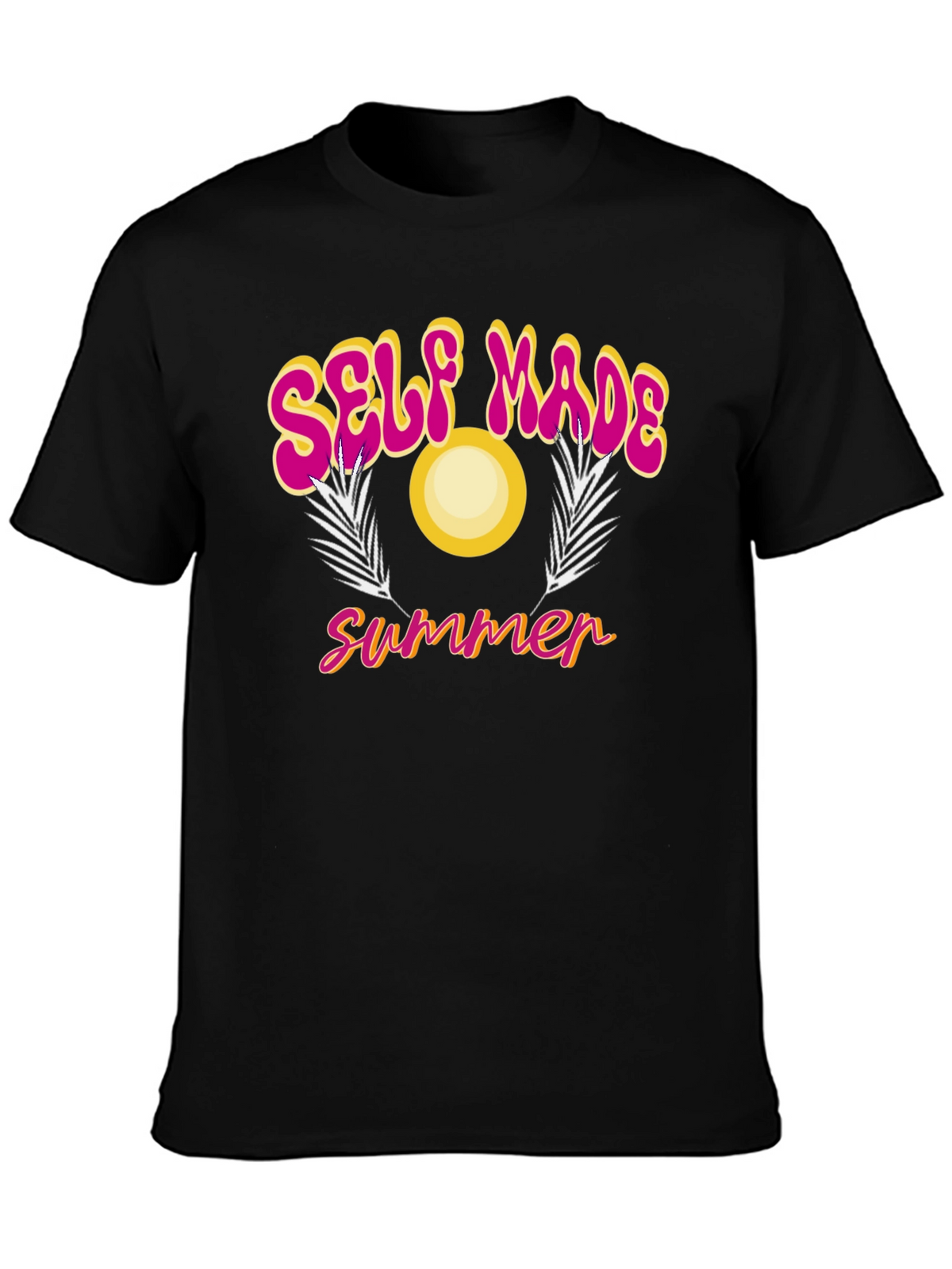 Self Made Summer Black Graphic T-Shirt