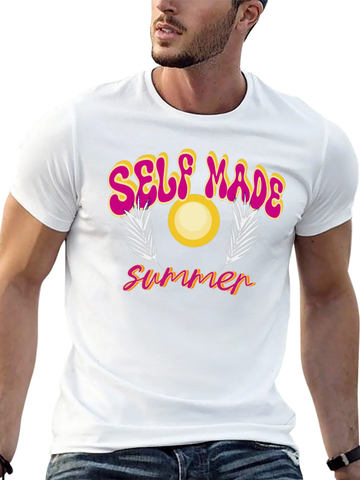 Self Made Summer Black Graphic T-Shirt