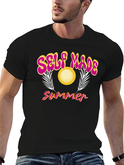 Self Made Summer Black Graphic T-Shirt